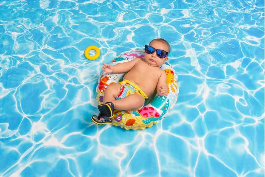 Baby enjoying her new pool