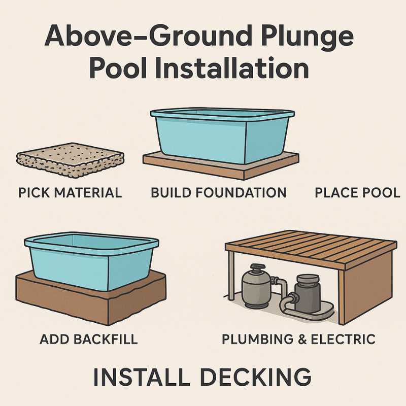 above ground plunge pool installation process illustration