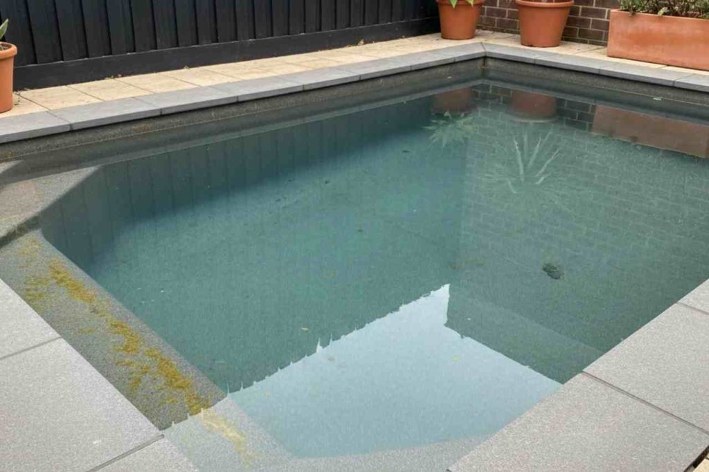 yellow algae in a plunge pool